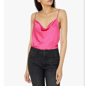 The Drop Women's Christy Cowl-Neck Cami Silky Stretch Top, Hot Pink, S, NWT